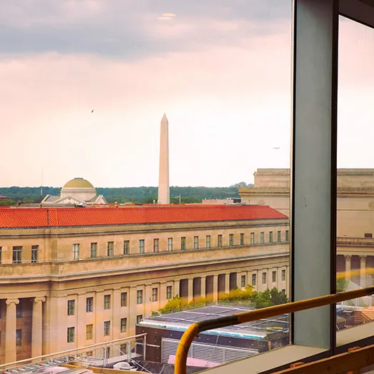 view of Washington monument from 555 Penn