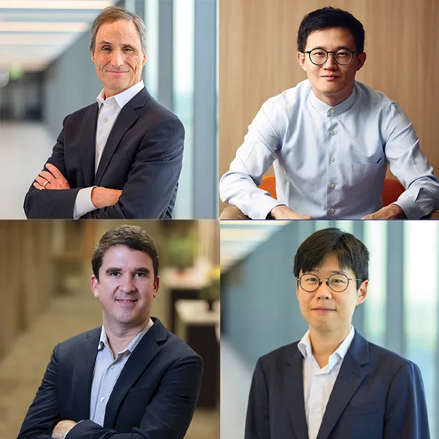 headshots of four faculty