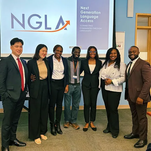 Seven NGLA Next Generation language Access student posing